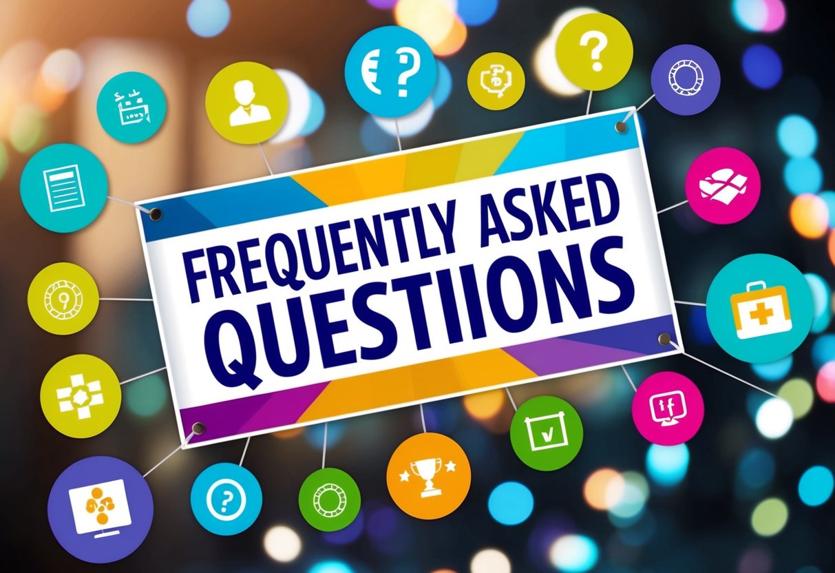 A colorful banner displaying "Frequently Asked Questions" and "Swissotel Promotions" surrounded by vibrant icons and symbols