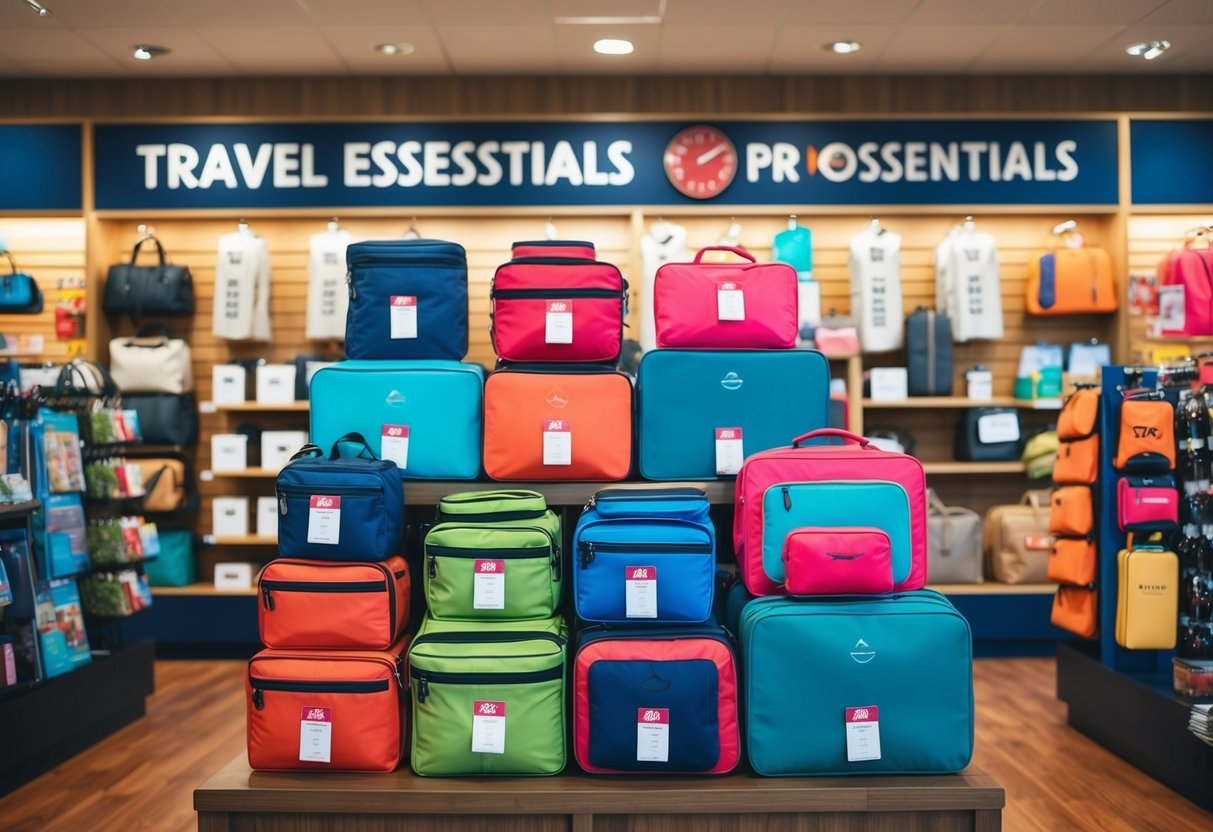 A vibrant display of travel essentials on sale at The Travel Store