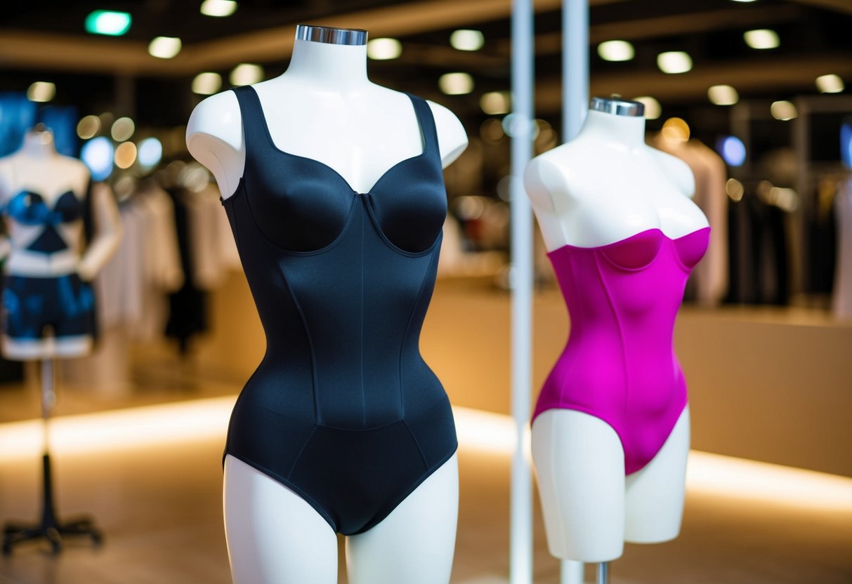 A mannequin wearing a SculptureWear Hourglass Shaping Bodysuit in a promotional display