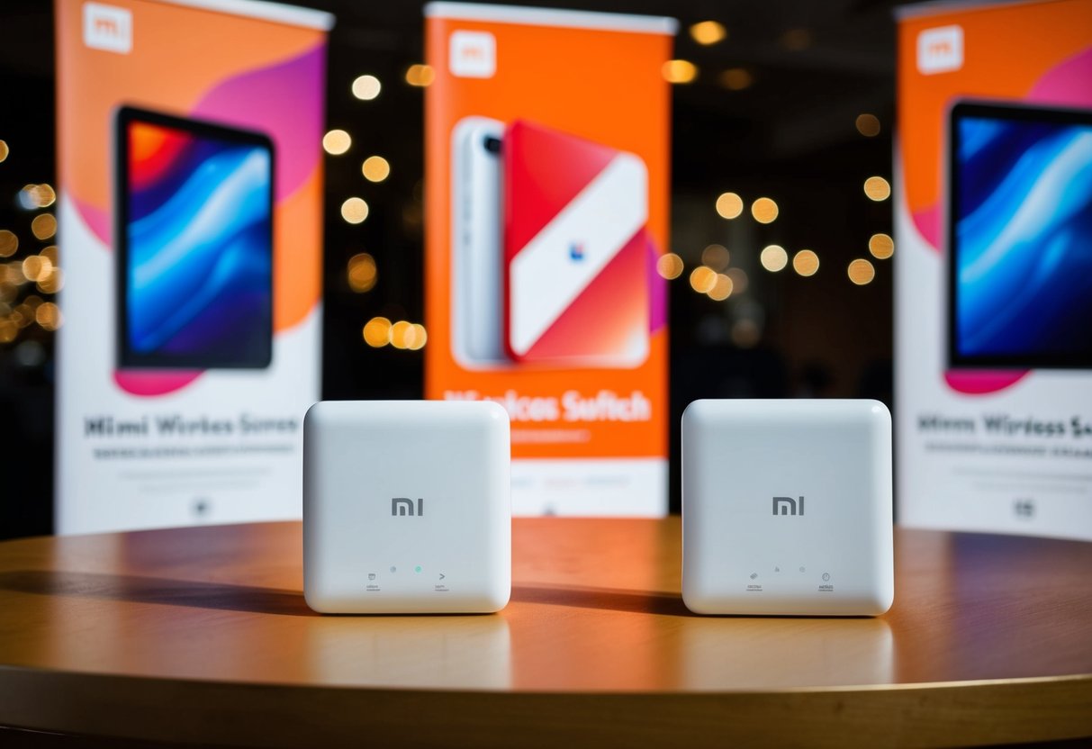 Two Xiaomi Wireless Switches displayed with promotional banners