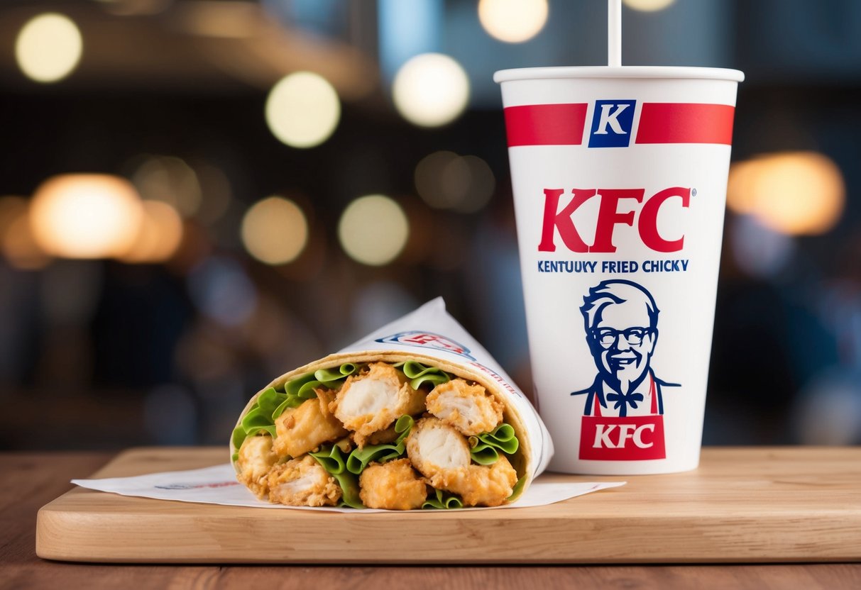 A KFC Twister Wrap being promoted with Kentucky Fried Chicken branding