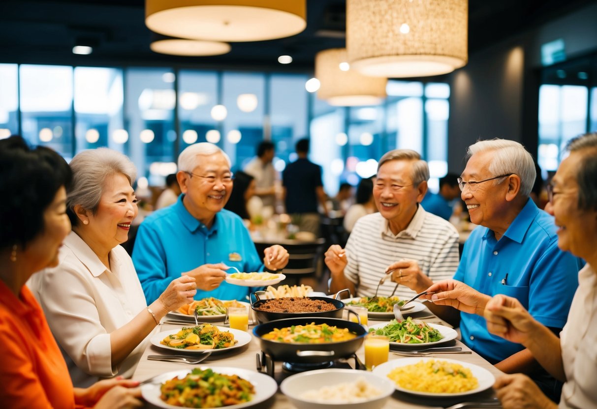 A group of senior citizens enjoying a buffet at Yakimix promotions in Singapore
