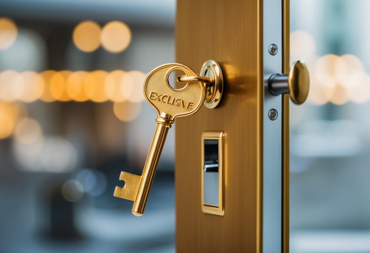 A golden key unlocking a door to exclusive banking perks