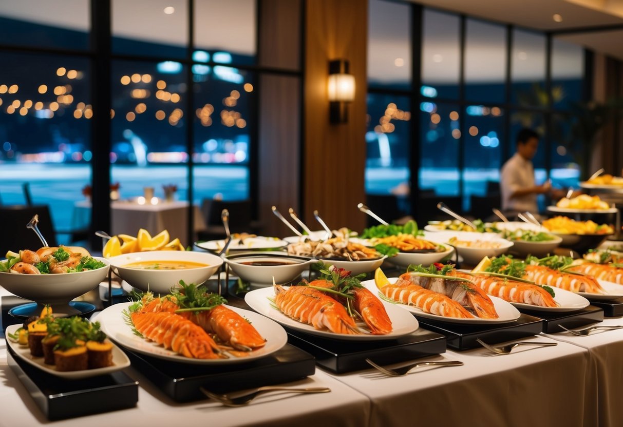 A luxurious buffet spread of fresh seafood and gourmet dishes at the Seafood Extravaganza promotion at Hotel Jen Tanglin, Singapore