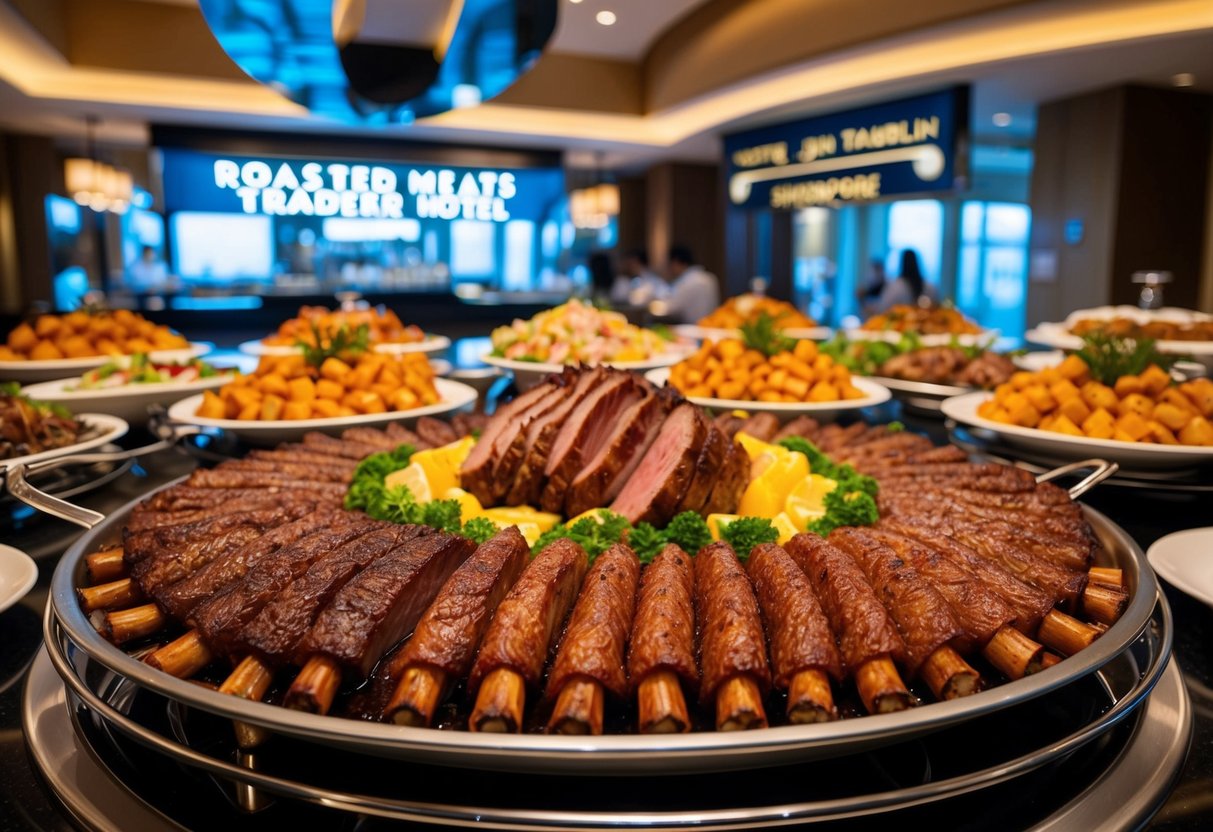 A lavish buffet spread of roasted meats at the Roasted Meats Galore trader hotel, with tantalizing promotions at Hotel Jen Tanglin in Singapore