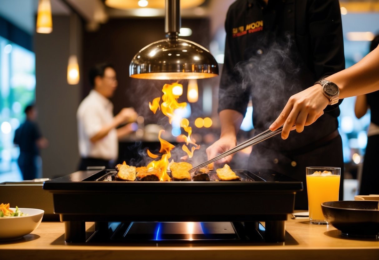 A sizzling teppanyaki lunch special being prepared at Sun and Moon promotions in Singapore