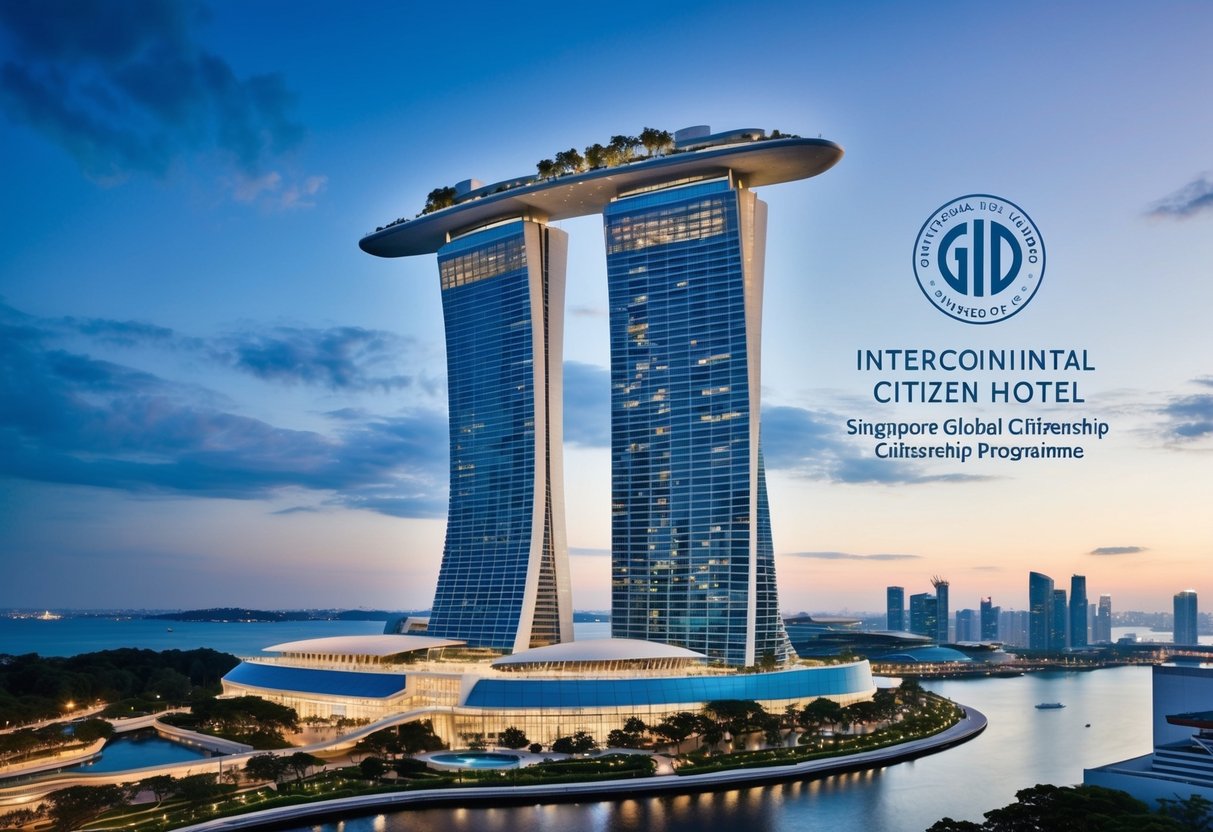 A luxurious 5-star hotel in Singapore promotes its Global Citizenship Programme with intercontinental imagery and branding