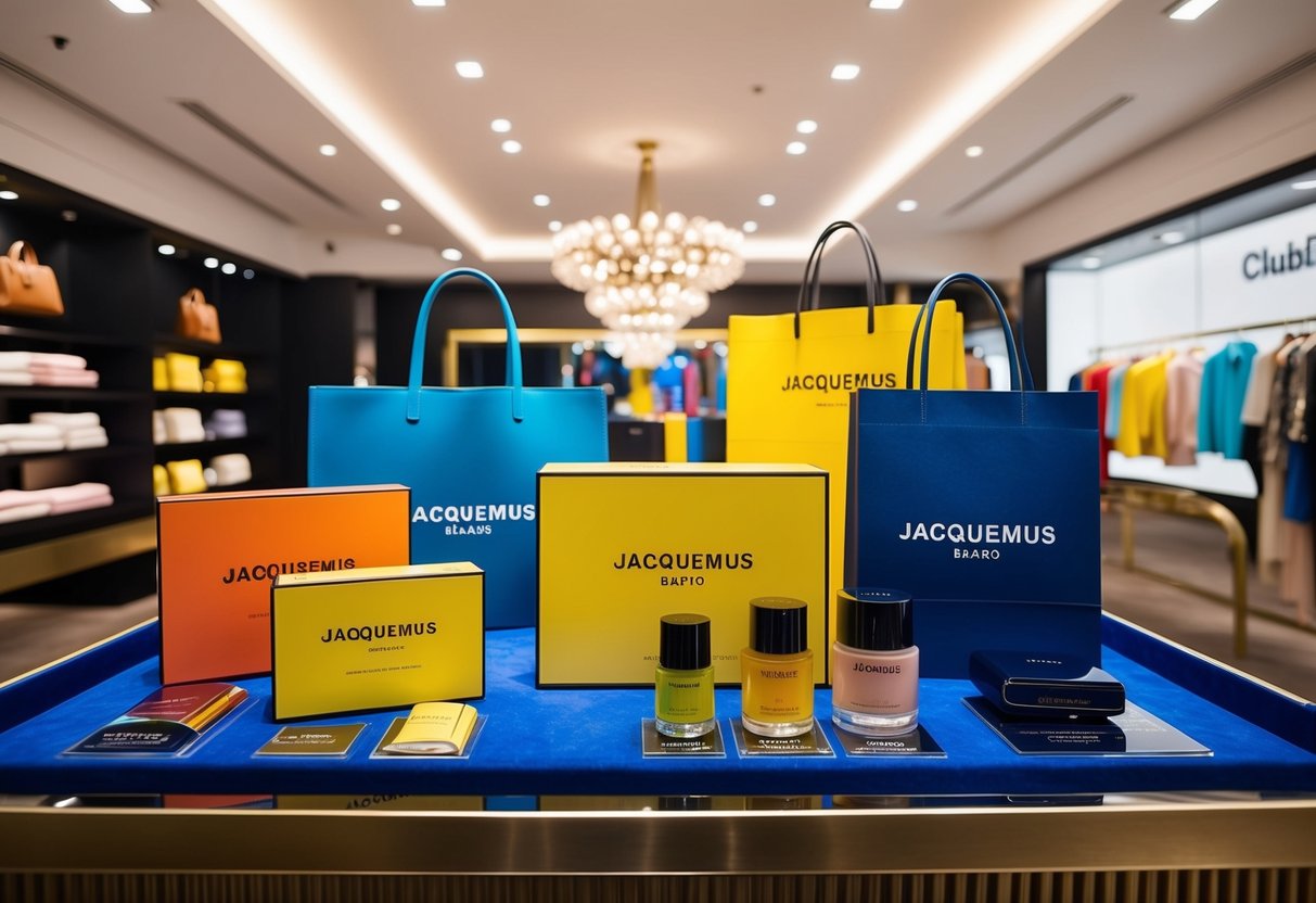 A vibrant display of Jacquemus luxury brand products at Club21 promotions in Singapore