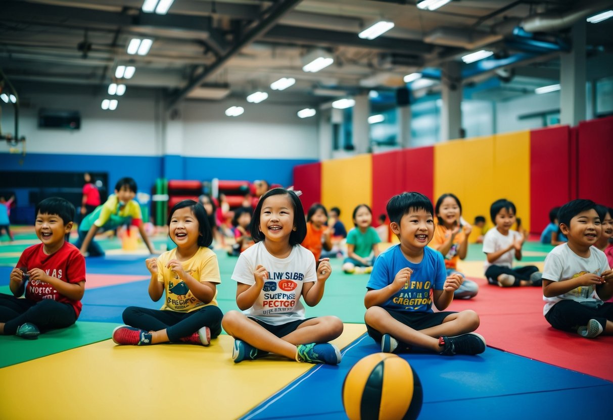A colorful gym filled with children enjoying exciting promotions in Singapore