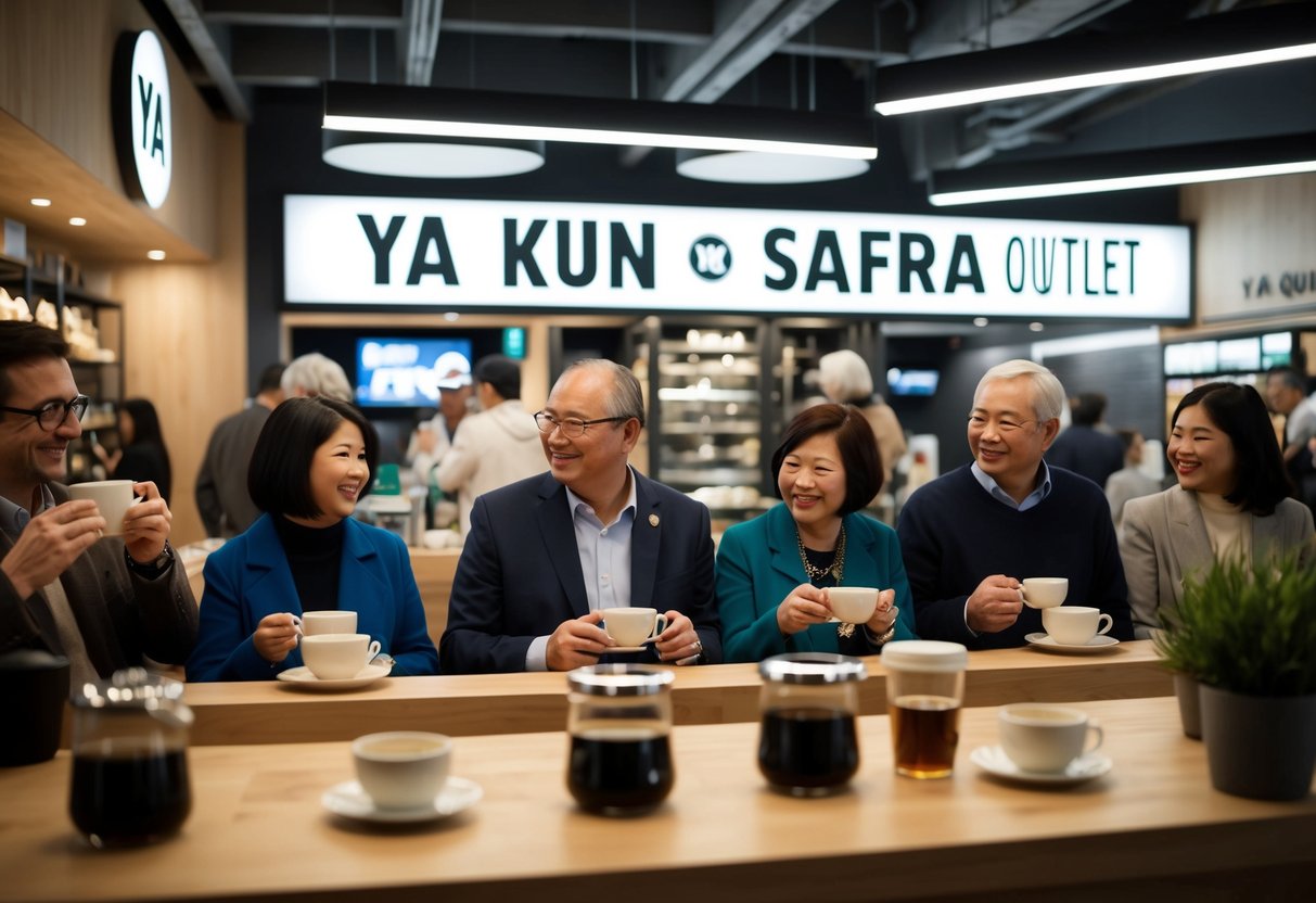 A bustling Ya Kun outlet with SAFRA members enjoying free coffee and tea