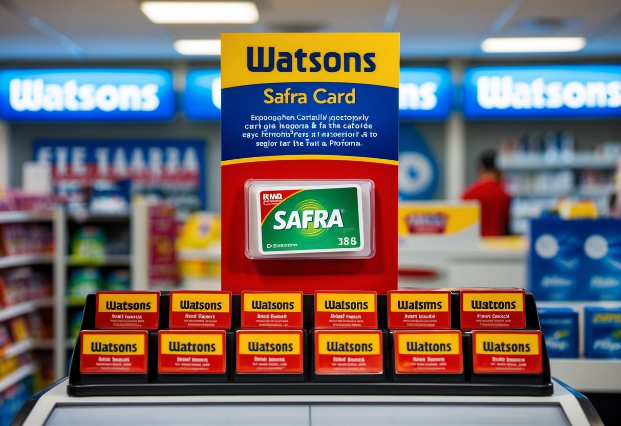 SAFRA card on display at Watsons with promotional signage