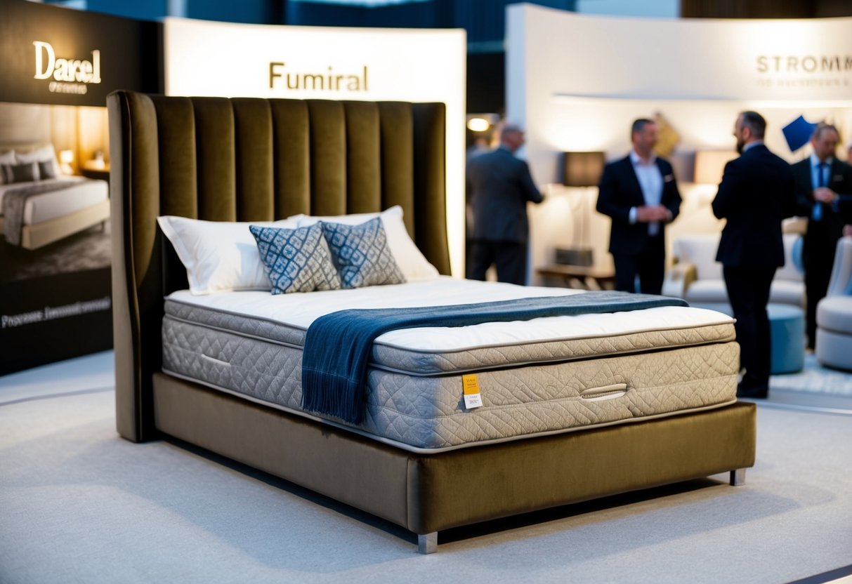 A sleek, modern single bed frame with luxurious upholstery, showcased in a promotional setting