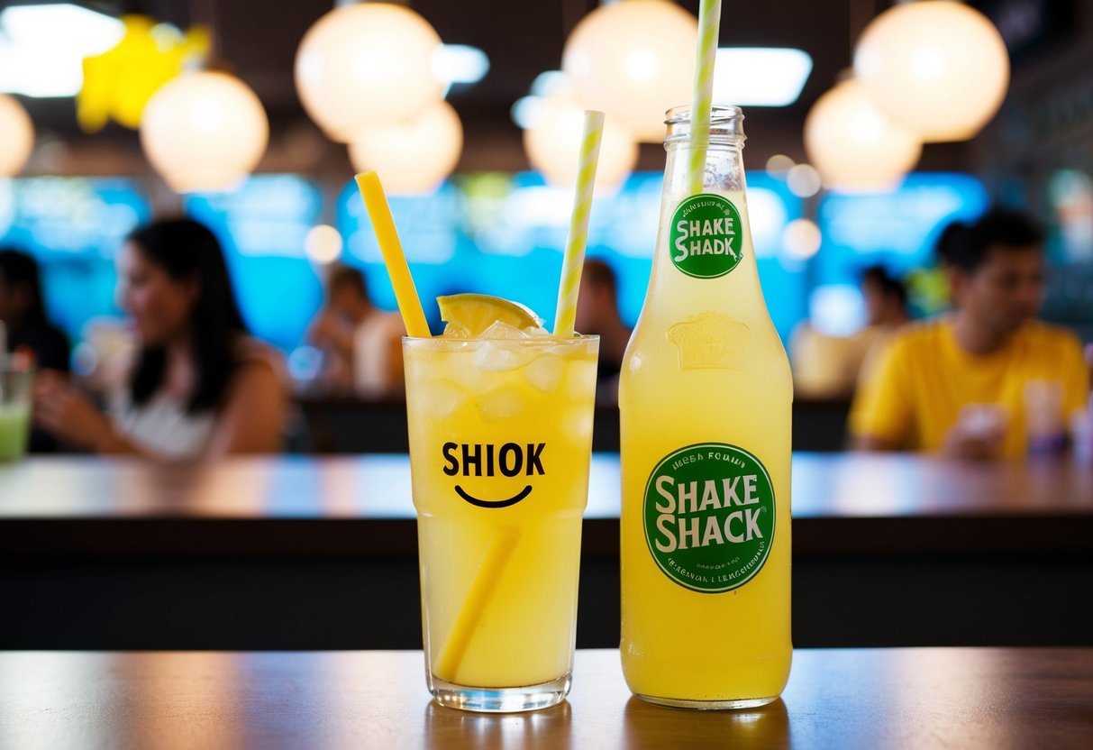 A refreshing Buah Long Long Lemonade being enjoyed with a "Shiok" expression at Shake Shack