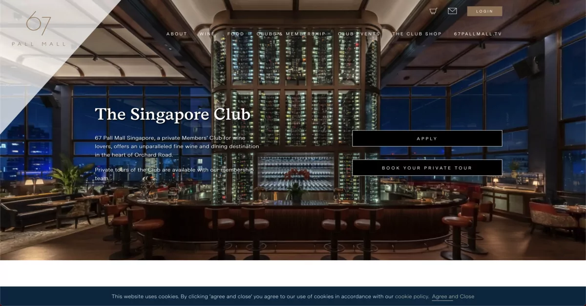 67 Pall Mall Singapore - wine bars for discerning palates in Singapore
