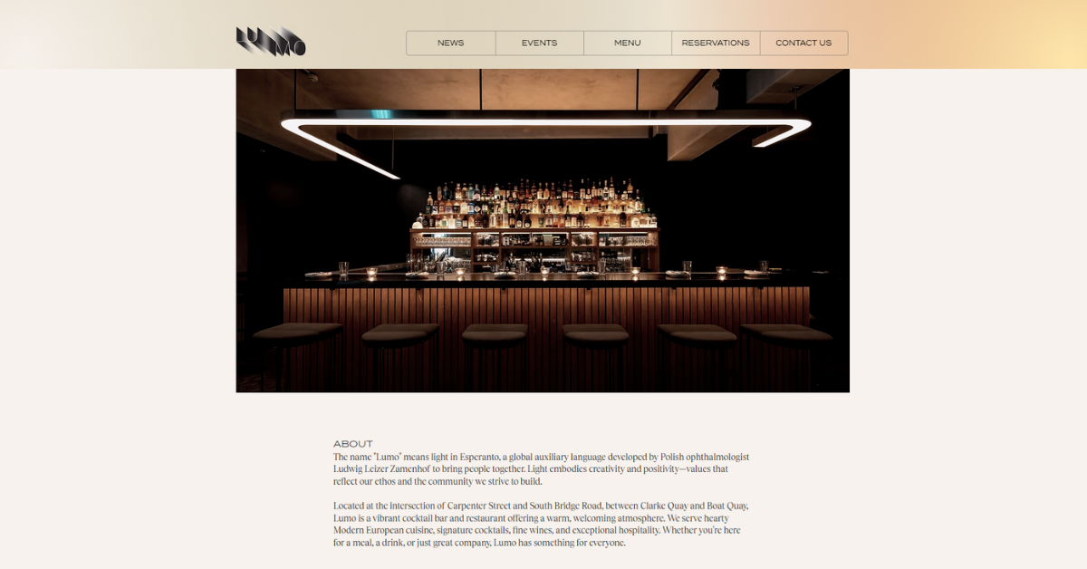 Lumo - boat quay restaurants a curated for discerning diners in Singapore