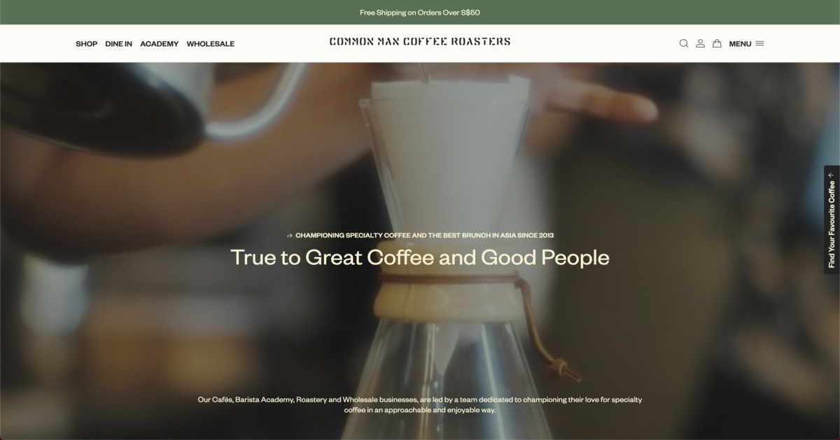 Common Man Coffee Roasters - s premier breakfast havens in Singapore