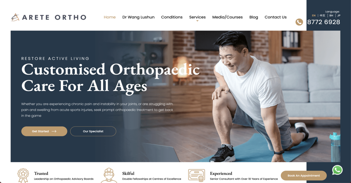 Arete Orthopaedic Centre - orthopaedic doctors for elite care in Singapore