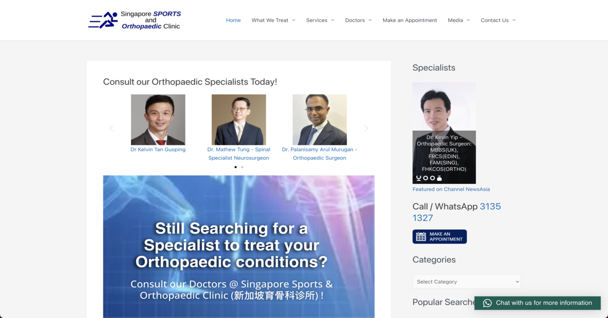 Singapore Sports And Orthopaedic Clinic - orthopaedic doctors for elite care in Singapore