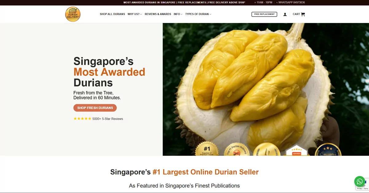 Singapore's Shiokest Durian Delights: 7 Atas Delivery Services to Crown Your Cravings