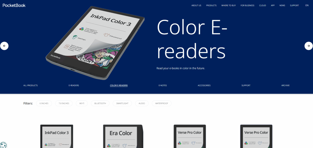 Pocketbook Color Ereader - ereaders for sophisticated readers in Singapore