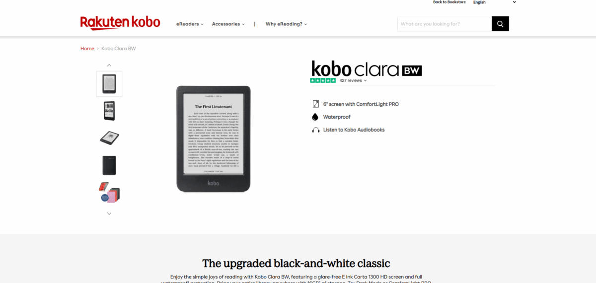 Kobo Clara Bw - ereaders for sophisticated readers in Singapore