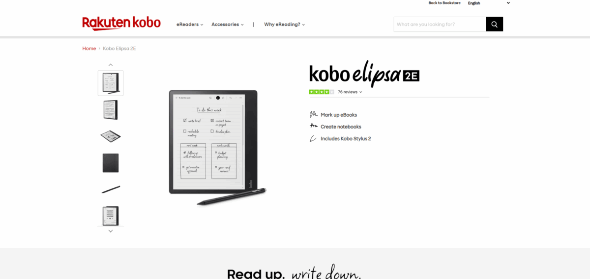 Kobo Elipsa 2E - ereaders for sophisticated readers in Singapore