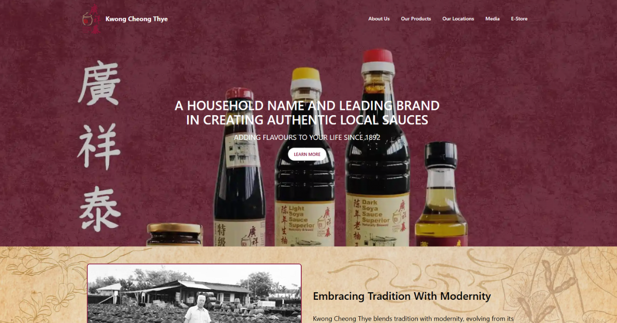Kwong Cheong Thye - discover finest soya sauces elevating culinary excellence in Singapore