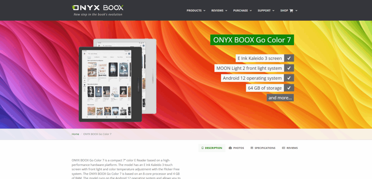 Onyx Boox Go Color 7 - ereaders for sophisticated readers in Singapore