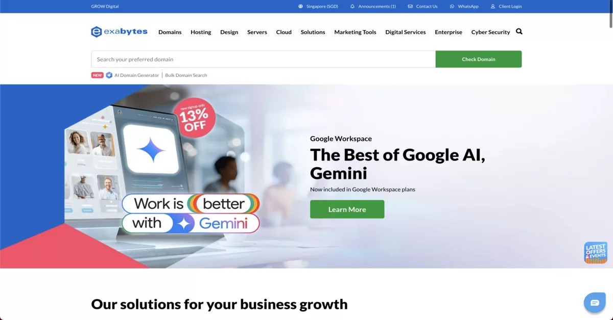 Exabytes Business Email - business email hosting providers for in Singapore