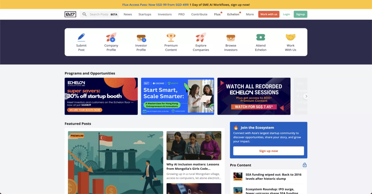 E27 - elite business networking platforms in Singapore