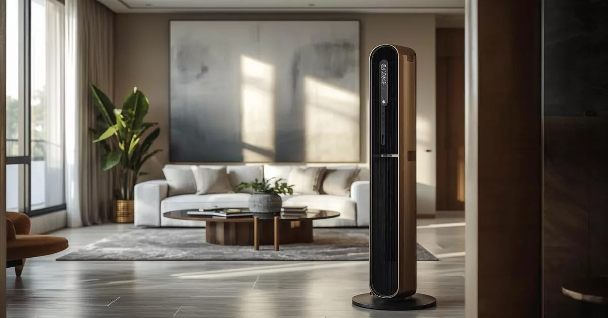 Tower fan lineup in a modern Singapore living room
