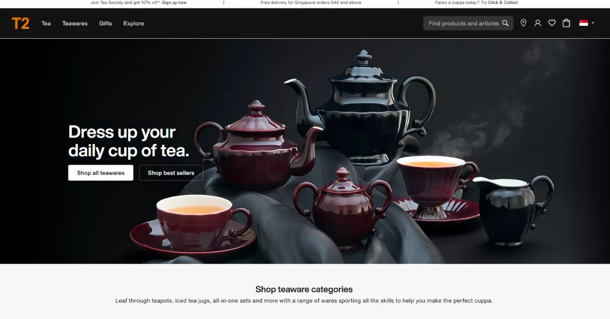 T2 Tea - finest tea sets elevating tea rituals with timeless elegance in Singapore