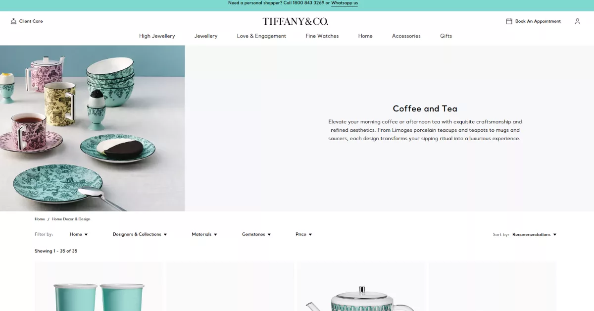 Tiffany Co. - finest tea sets elevating tea rituals with timeless elegance in Singapore