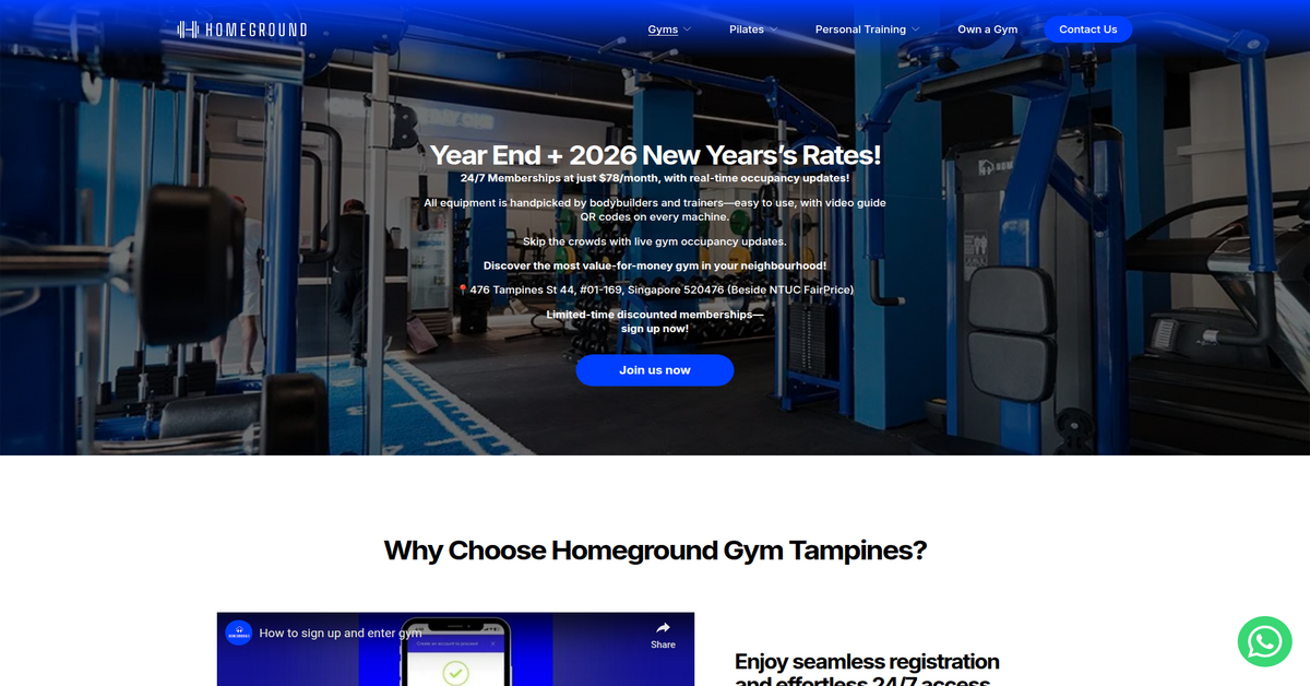 HOMEGROUND GYM TAMPINES: 24-Hour Gym and Personal Training in Tampines, Singapore
