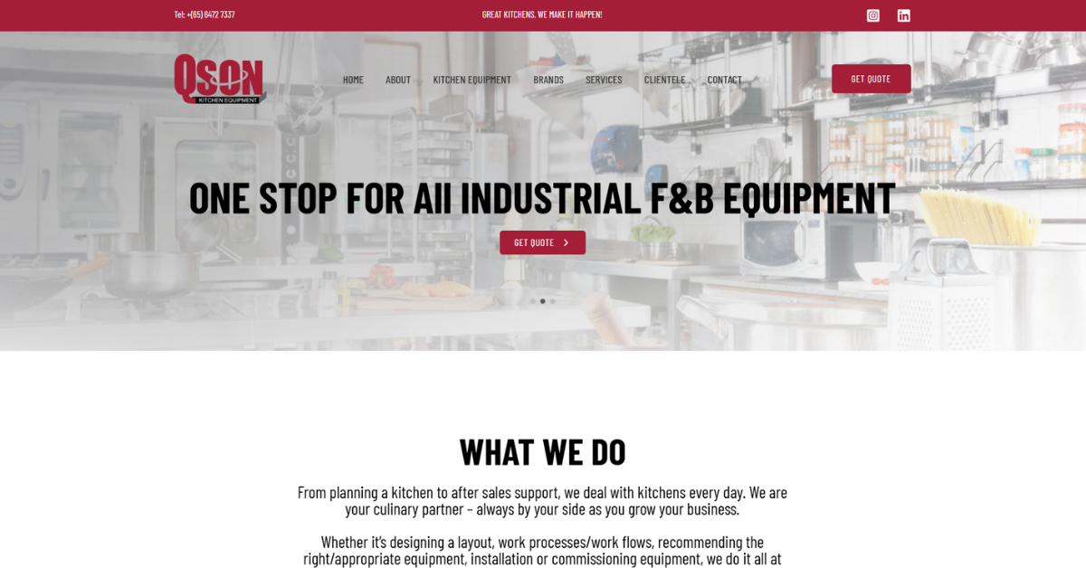 Q’son Kitchen Equipment: Leading Commercial Kitchen Solutions Provider in Singapore